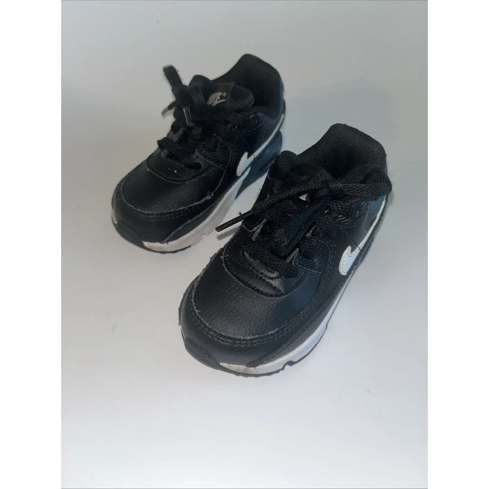 Nike Air Max 90 LTR CD6868-010 Toddler Sz 7C Black/White/Black